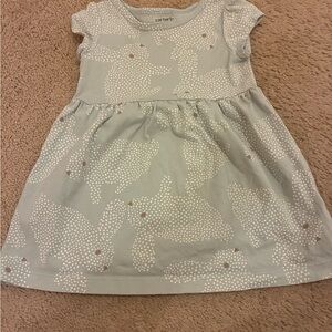 Carter's Light Gray Polka Dot Bunny Dress